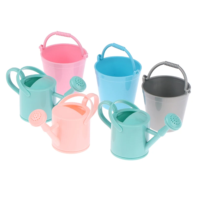 【CPI】1Set Dollhouse Miniature Bucket Watering Can Model Plant Watering Tool Garden Decor Toy