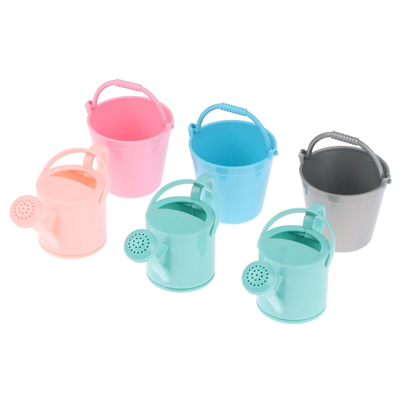 【CPI】1Set Dollhouse Miniature Bucket Watering Can Model Plant Watering Tool Garden Decor Toy