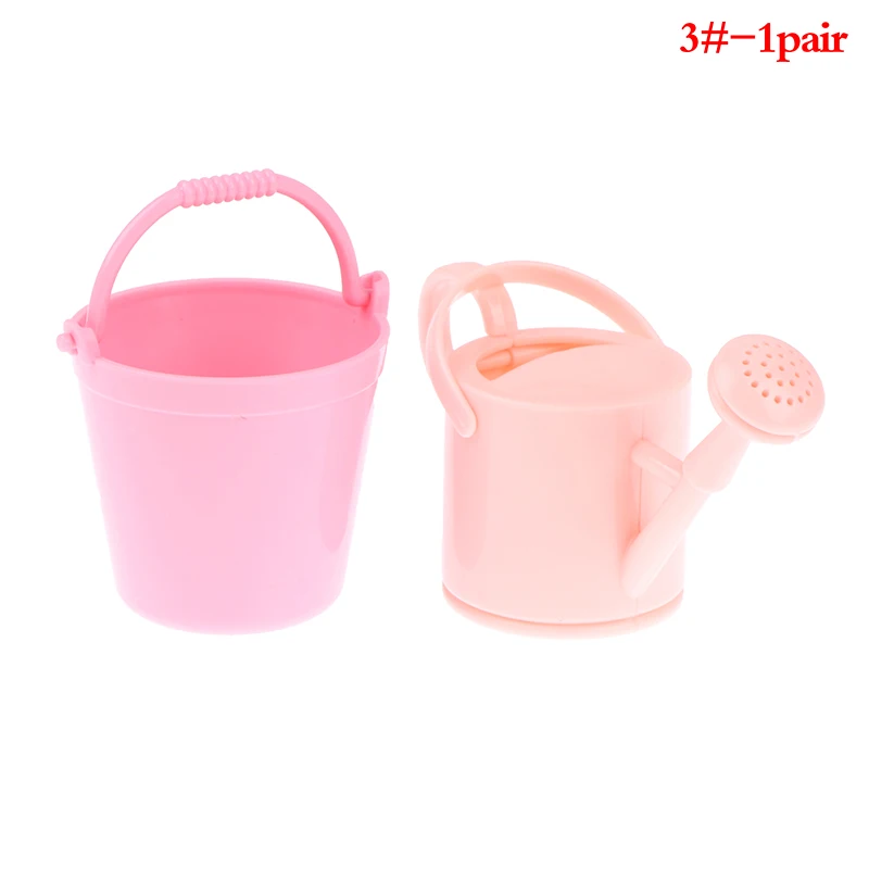 【CPI】1Set Dollhouse Miniature Bucket Watering Can Model Plant Watering Tool Garden Decor Toy