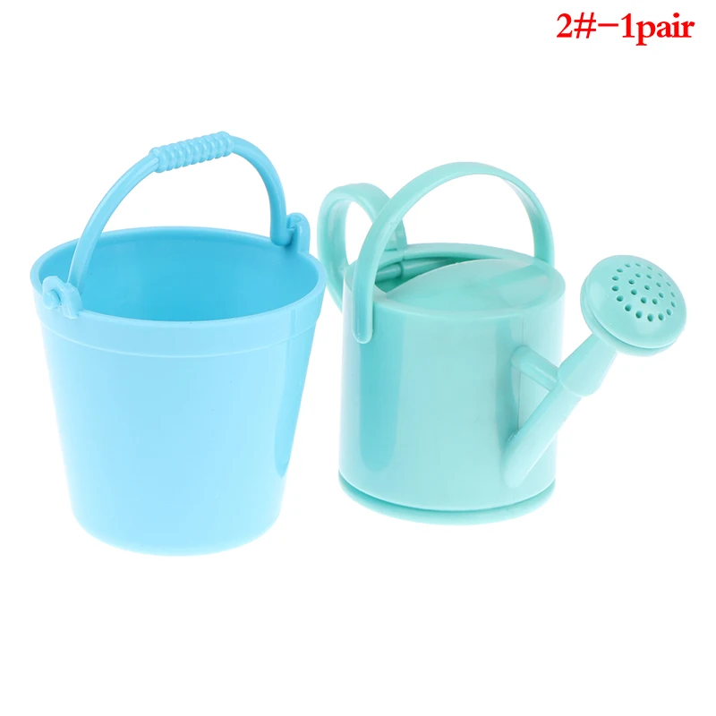【CPI】1Set Dollhouse Miniature Bucket Watering Can Model Plant Watering Tool Garden Decor Toy