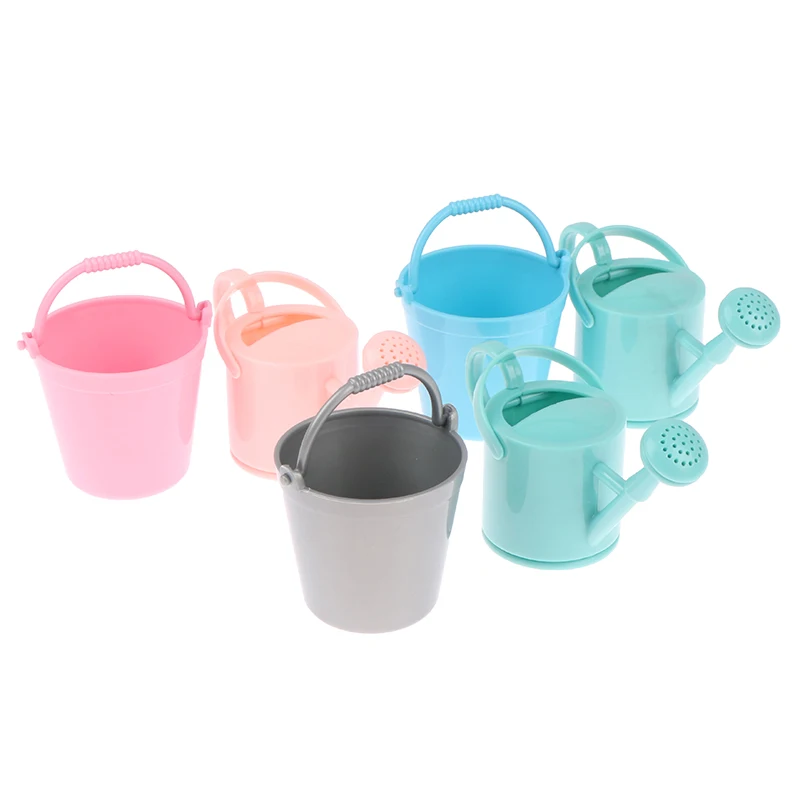 【CPI】1Set Dollhouse Miniature Bucket Watering Can Model Plant Watering Tool Garden Decor Toy