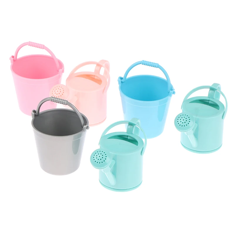 【CPI】1Set Dollhouse Miniature Bucket Watering Can Model Plant Watering Tool Garden Decor Toy