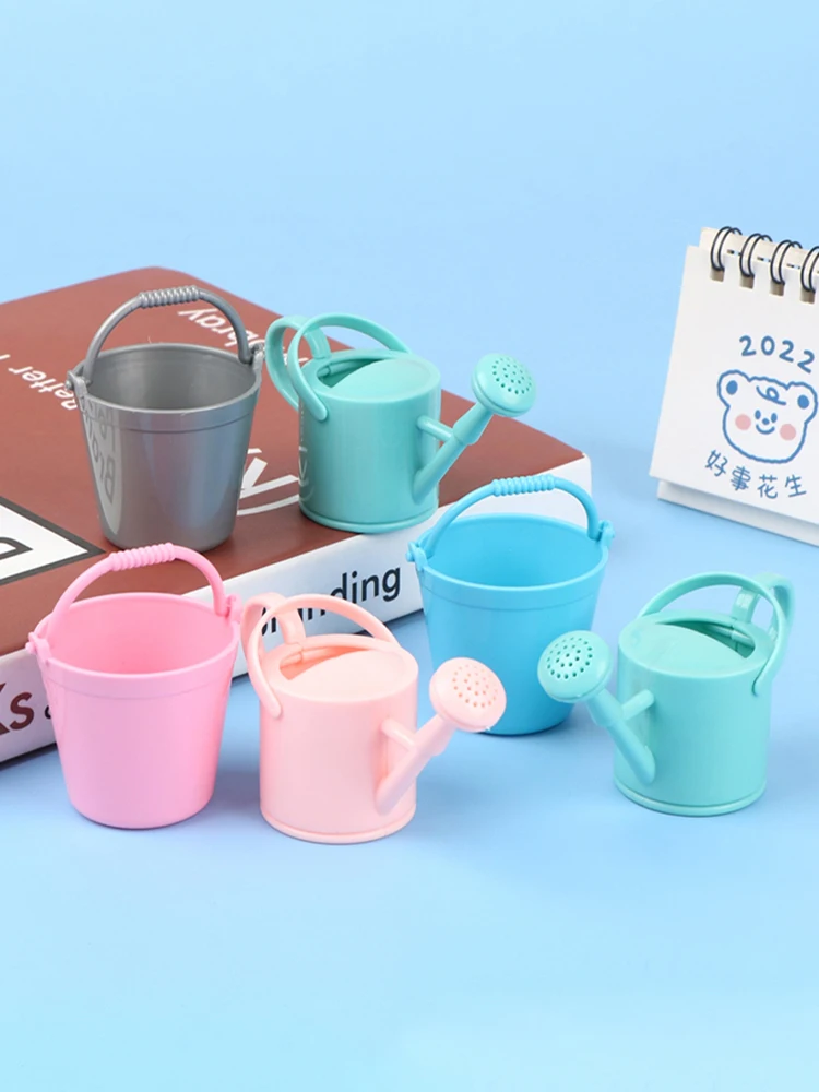 【CPI】1Set Dollhouse Miniature Bucket Watering Can Model Plant Watering Tool Garden Decor Toy