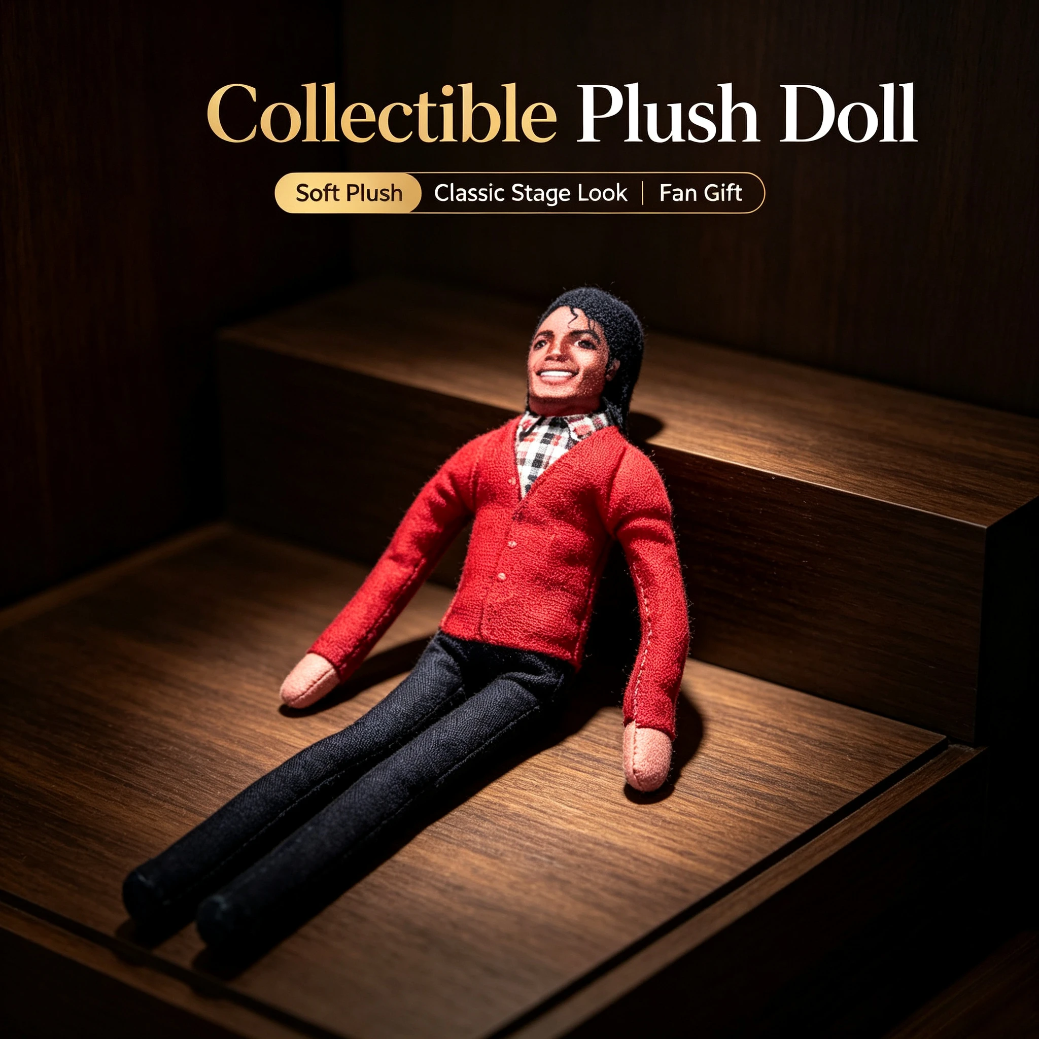 Michael Jackson Collectible Doll with 6 Classic Stage Outfits King of Pop Figure MJ Fan Gift Desktop Home Decor Ornament