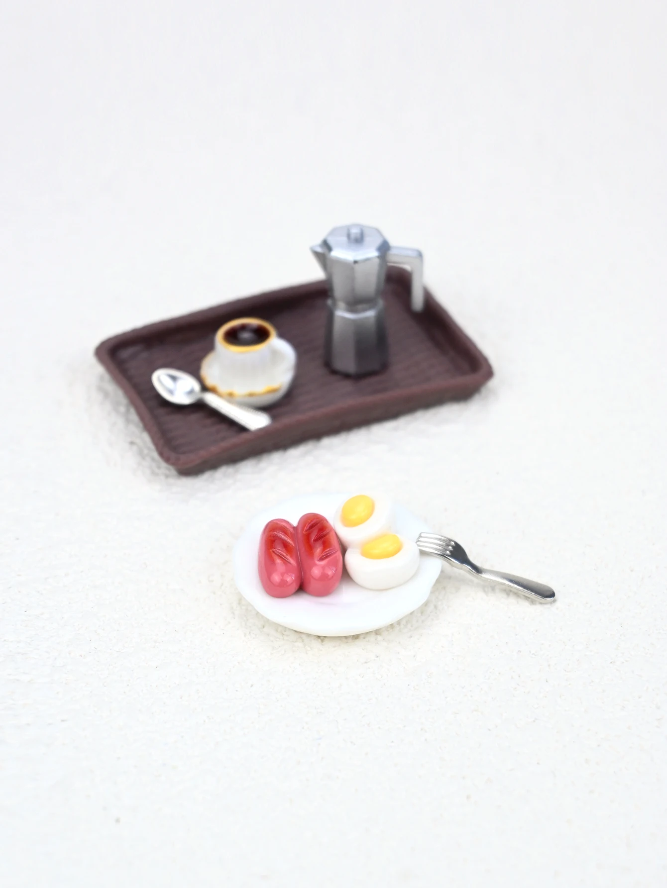 A Miniature Breakfast Scene Decoration, Miniature Coffee, Miniature Sausage, Miniature Eggs, Dollhouse Dollhouse Accessories, Dollhouse Toys, Toy House Decorations, Miniature Food Toys, Photography Props, Miniature Landscape Decorations, Miniatures Decoration, Small Gifts, Giveaways, Home Decor Items