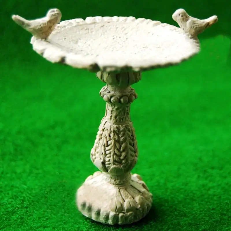 DIY Mini Garden Decor 112 Dollhouse Miniature Fairy Garden Furniture Resin Bird Bath Fountain Hangmade Dollhouse