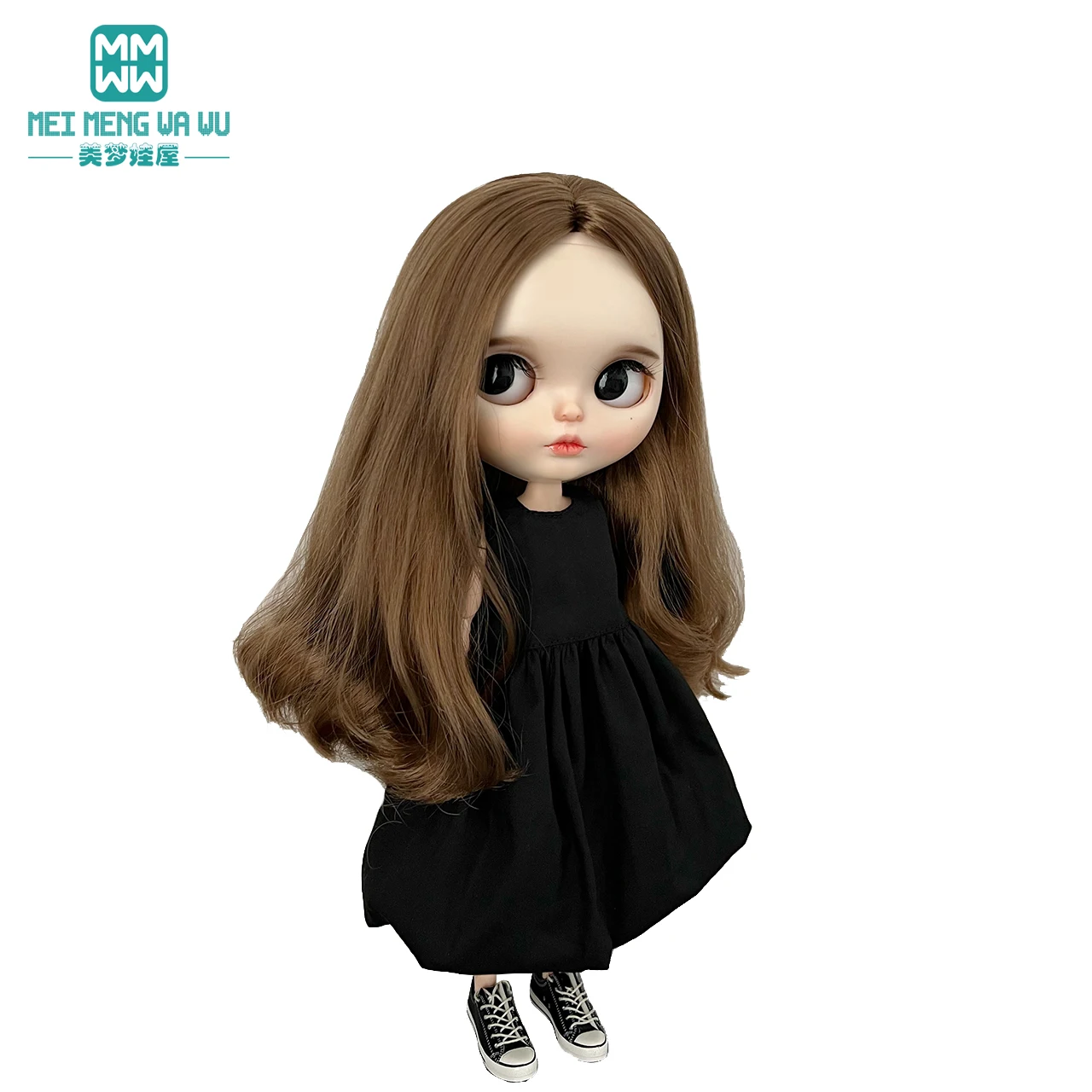 Fits 28-30cm Blyth OB22 OB24 Dolls, Trendy Sleeveless Black Dress, T-Shirt, Casual Pants, doll Gift
