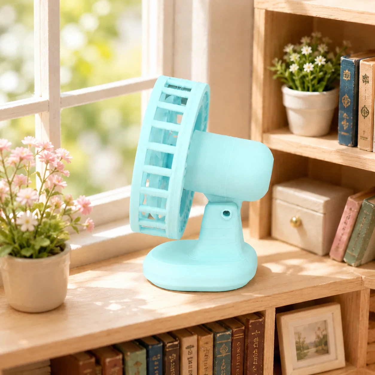 Mini Electric Fan, doll House Living Room, Bedroom Scene Decoration, Shooting Props, Collection for Microscale Enthusiasts