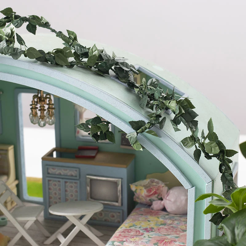 New 1/12 Dollhouse Simulation Rose Flower Vine Rattan Strip Model Dollhouse Miniature Garden Decoration Micro Scene Photo Props