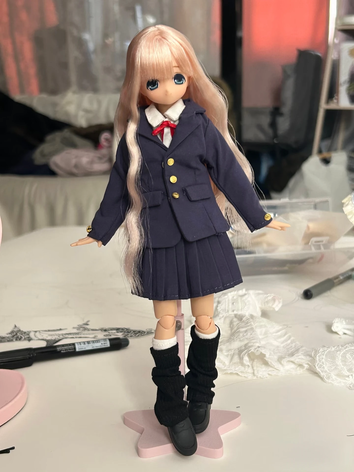 Blythe OB22 Doll Clothes Japanese School Uniform Formal Suit Shirt JK Pleated Skirt For 1/6 BJD OB24 Gift Birthday