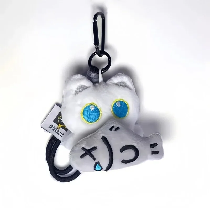 Cool Plush Black Cat Doll Toy Keychain Bag Pendant Charms Car Keyring Accessories for Women Couples Kawaii Gift