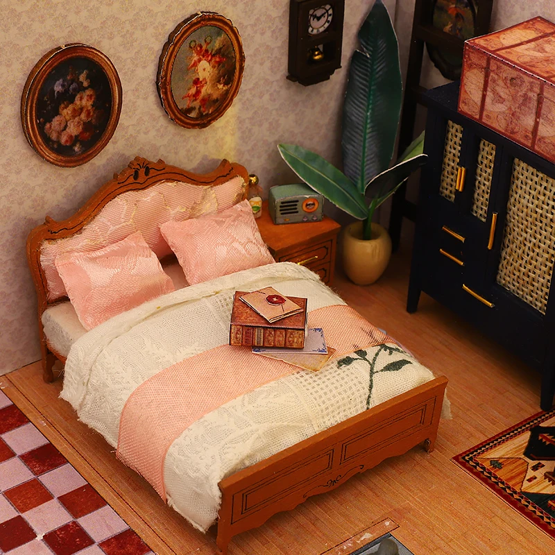 DIY Wooden Miniature Doll Houses Kits Handmade 3D Puzzle Assembly Building With Furniture Dollhouses For Xmas Birthday Gifts