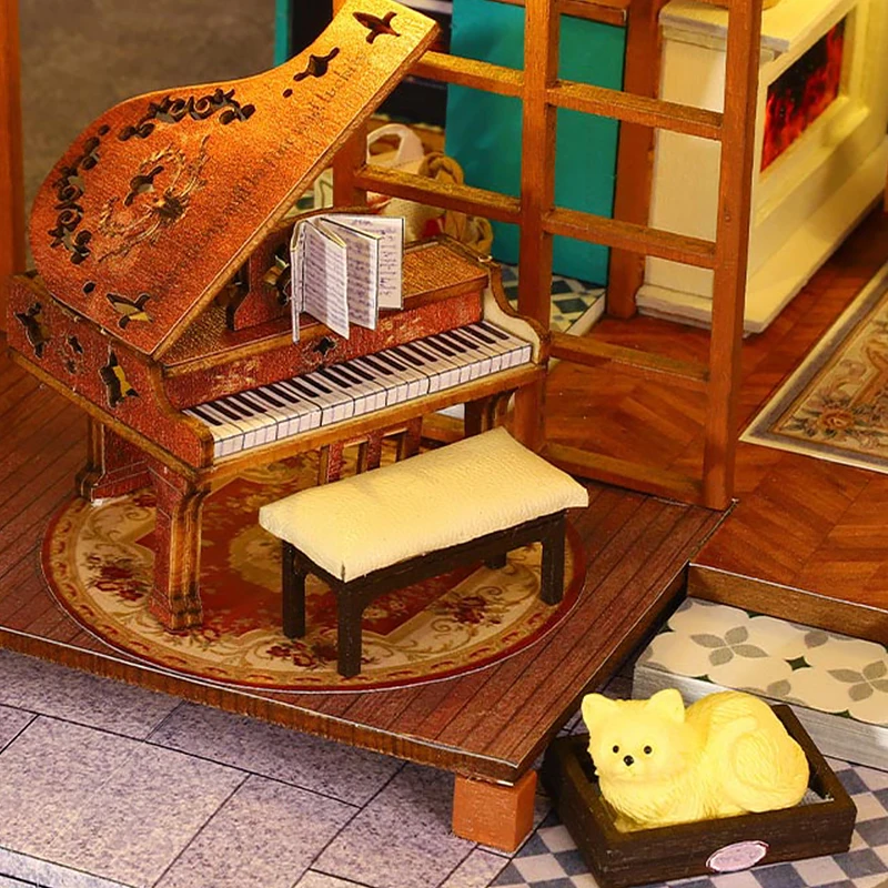DIY Wooden Miniature Doll Houses Kits Handmade 3D Puzzle Assembly Building With Furniture Dollhouses For Xmas Birthday Gifts