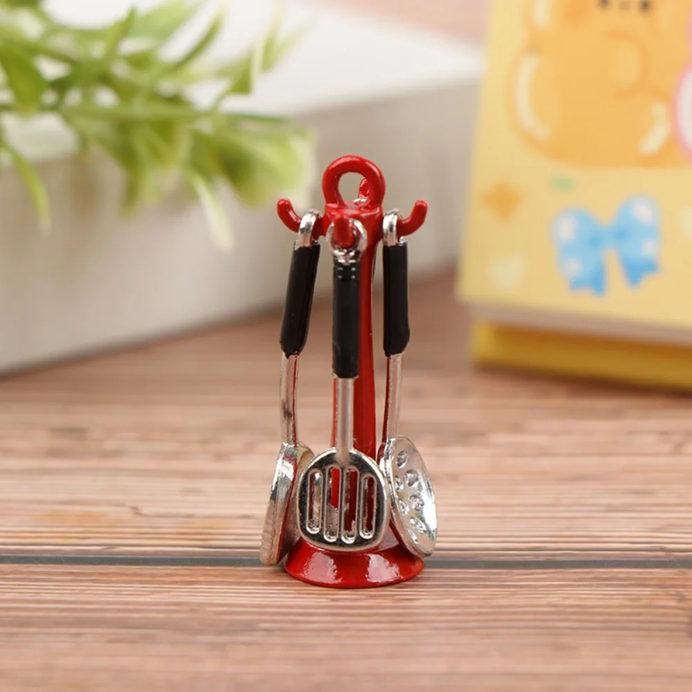 Kettle 1:12 Mini Kitchen Utensils Sets Cookware 1:12 Scale Kitchen Set Mini Alloy Mini Kitchen Cooking Kit Dollhouse Miniatures