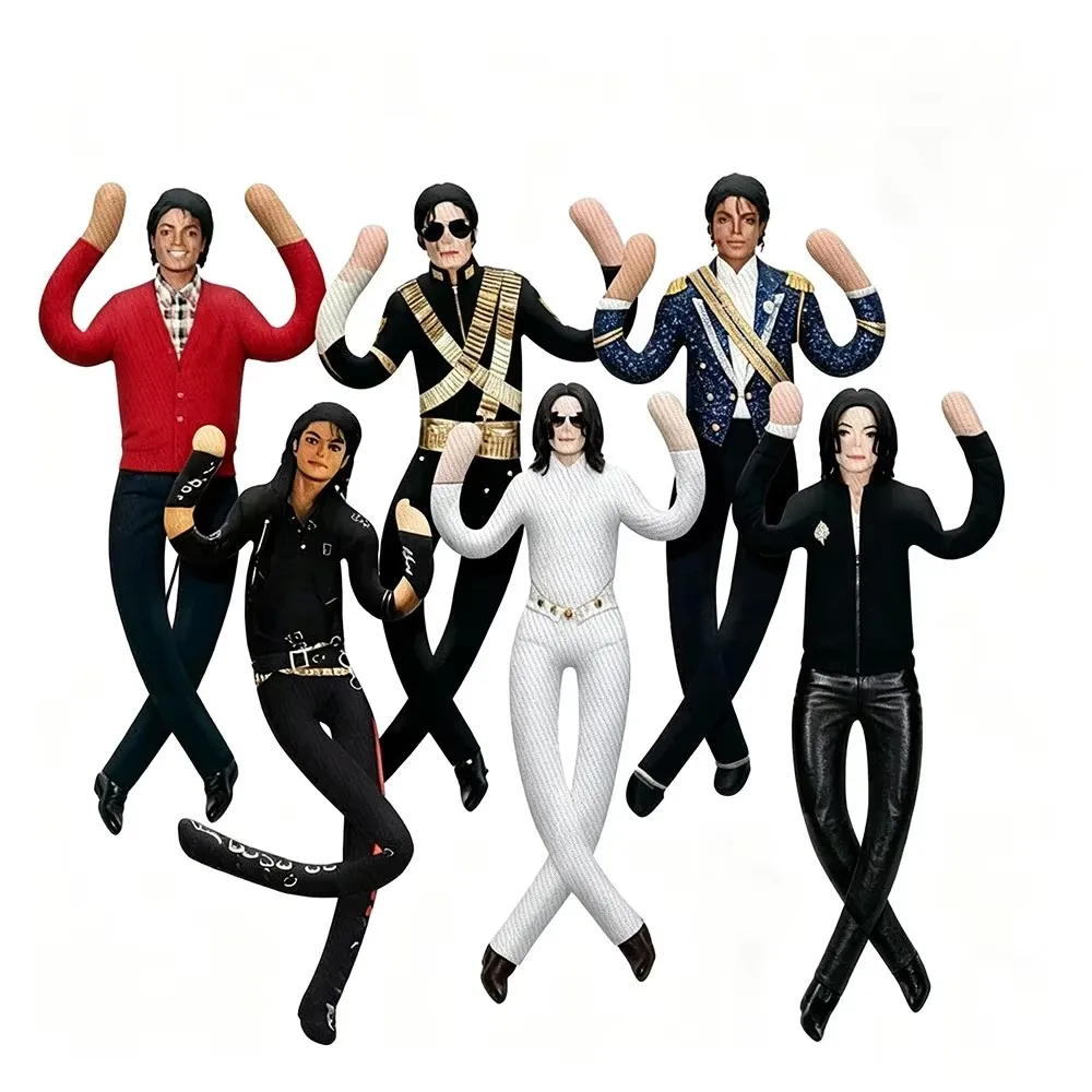 Michael Jackson Cosplay Prop Doll Plush Stuffed Figure Joint Mobile Room Decoration Gift for Fans Abstract Style