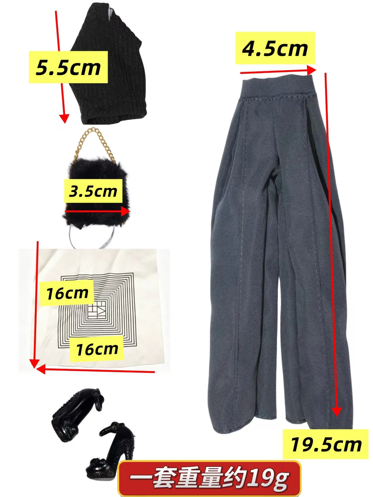 1/6 Supermodel Doll Clothes Fashion Suit Pants Tank Top Bag Headscarf Shoe Sets Girls Dress-Up Toys Clothing Parts For 30cm Doll