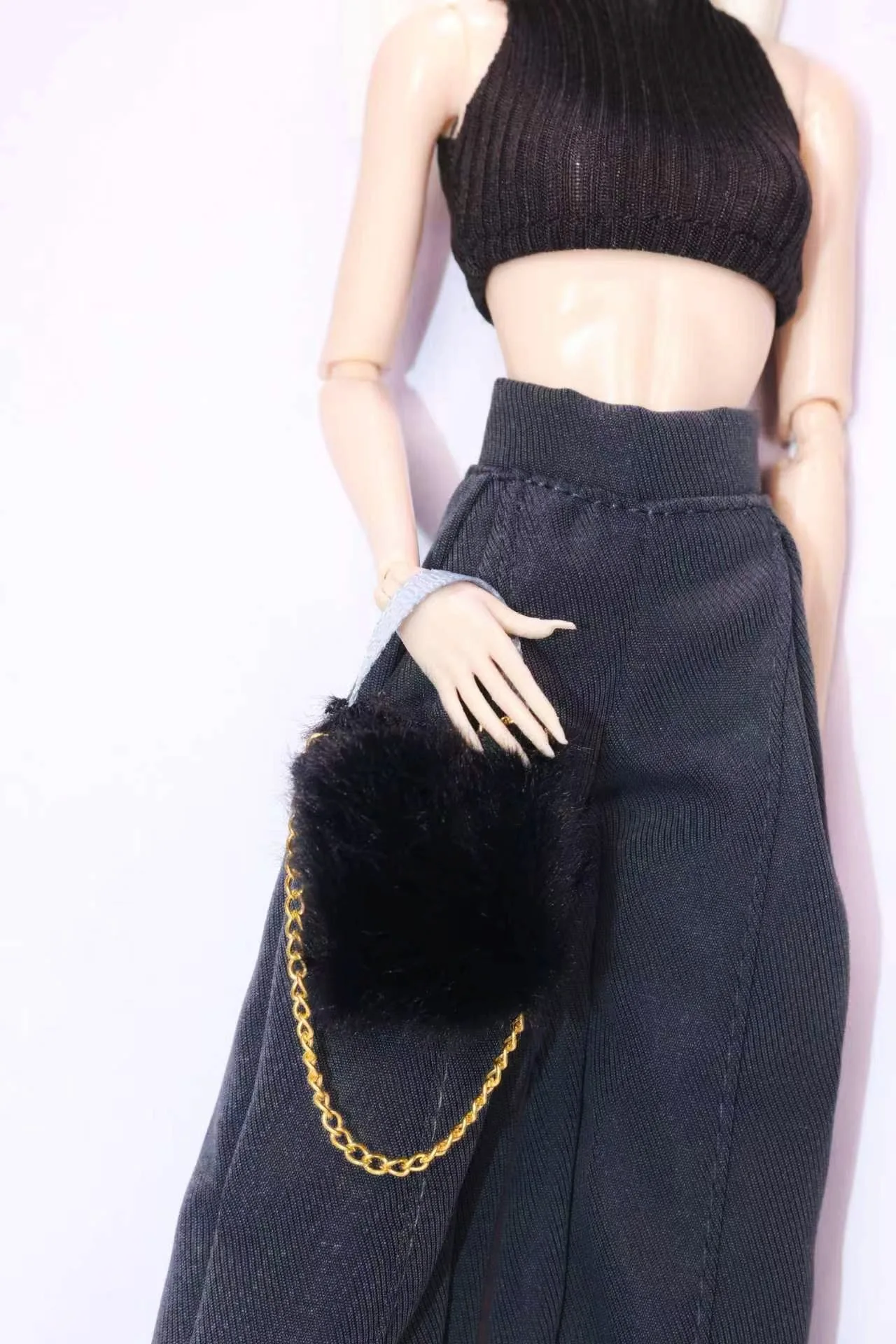 1/6 Supermodel Doll Clothes Fashion Suit Pants Tank Top Bag Headscarf Shoe Sets Girls Dress-Up Toys Clothing Parts For 30cm Doll