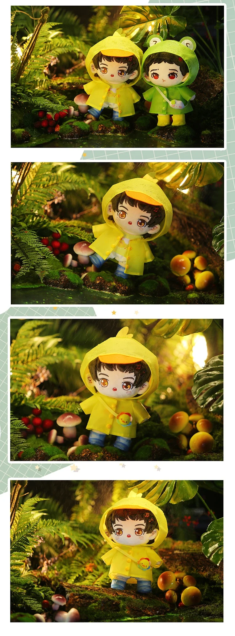10cm cotton doll clothes Kawaii small animal raincoat series clothes pendants without attributes dolls can be worn and changed f