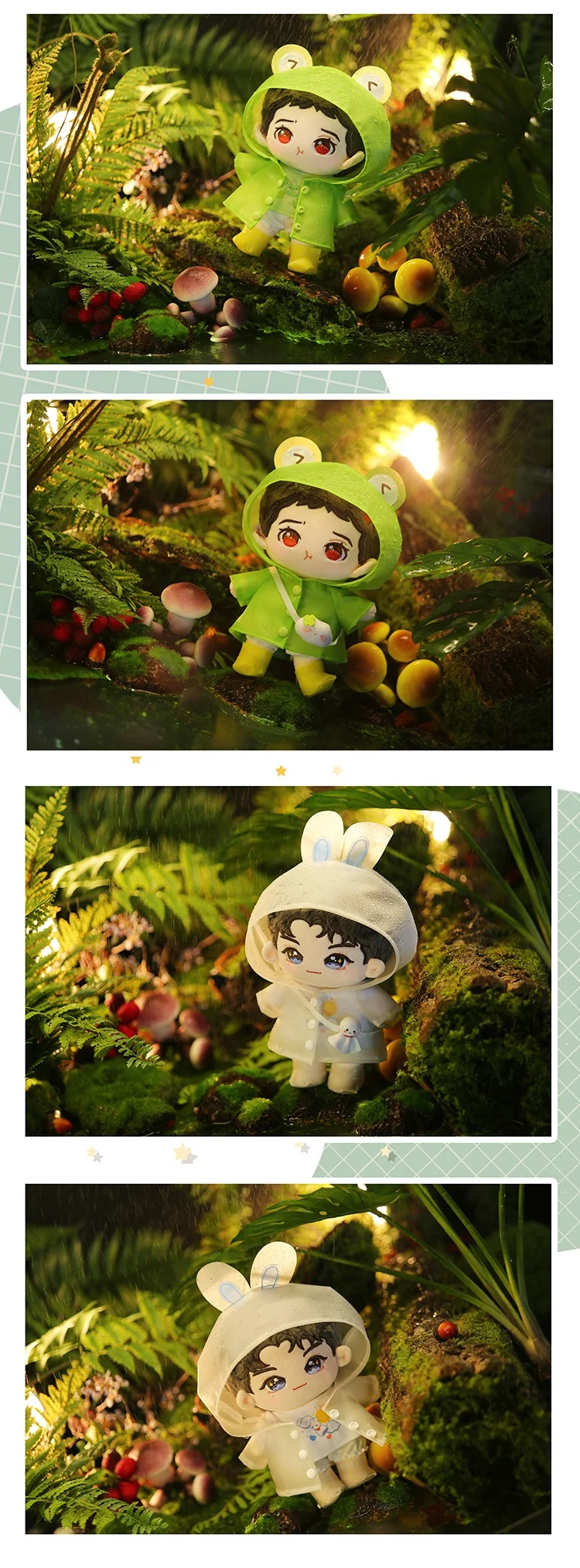 10cm cotton doll clothes Kawaii small animal raincoat series clothes pendants without attributes dolls can be worn and changed f