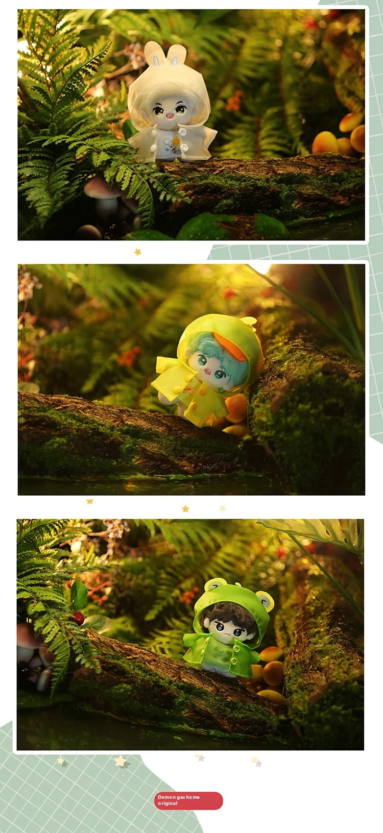 10cm cotton doll clothes Kawaii small animal raincoat series clothes pendants without attributes dolls can be worn and changed f
