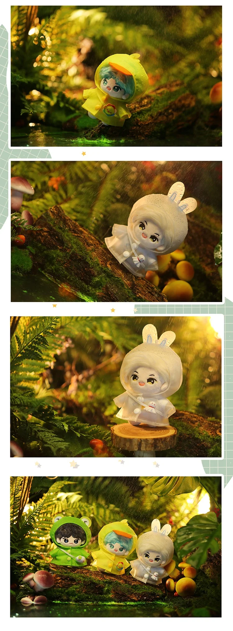 10cm cotton doll clothes Kawaii small animal raincoat series clothes pendants without attributes dolls can be worn and changed f