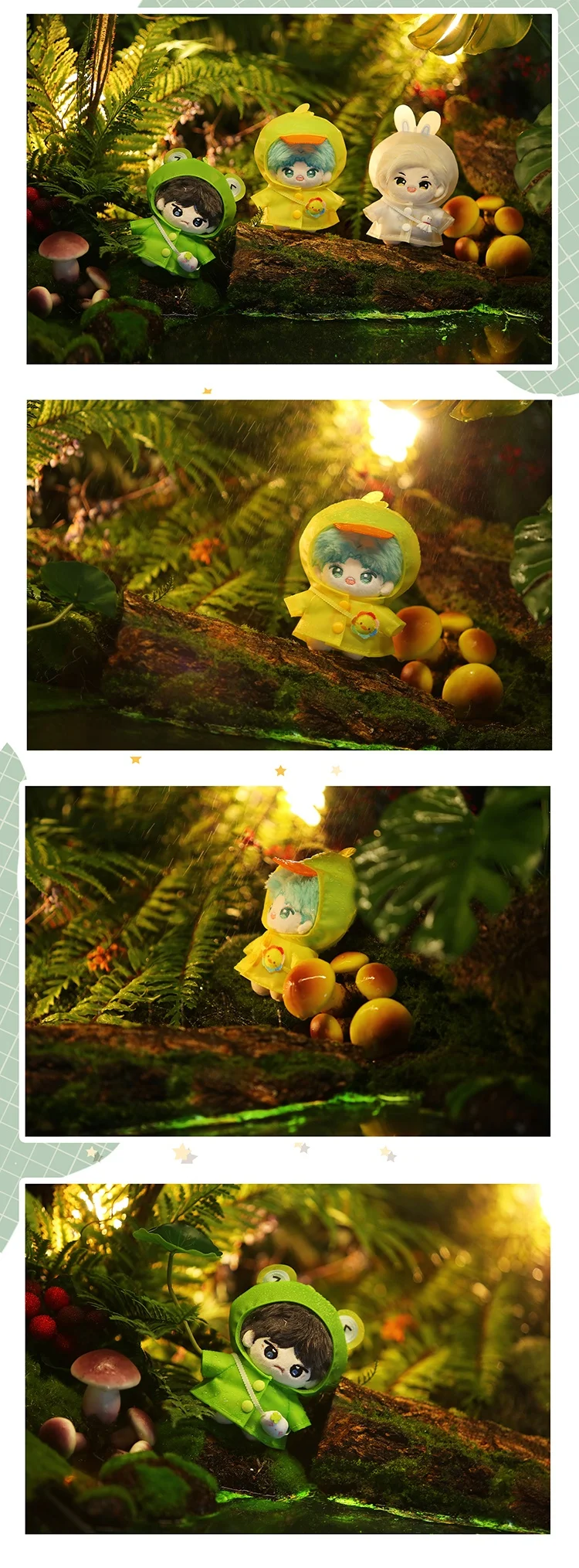 10cm cotton doll clothes Kawaii small animal raincoat series clothes pendants without attributes dolls can be worn and changed f
