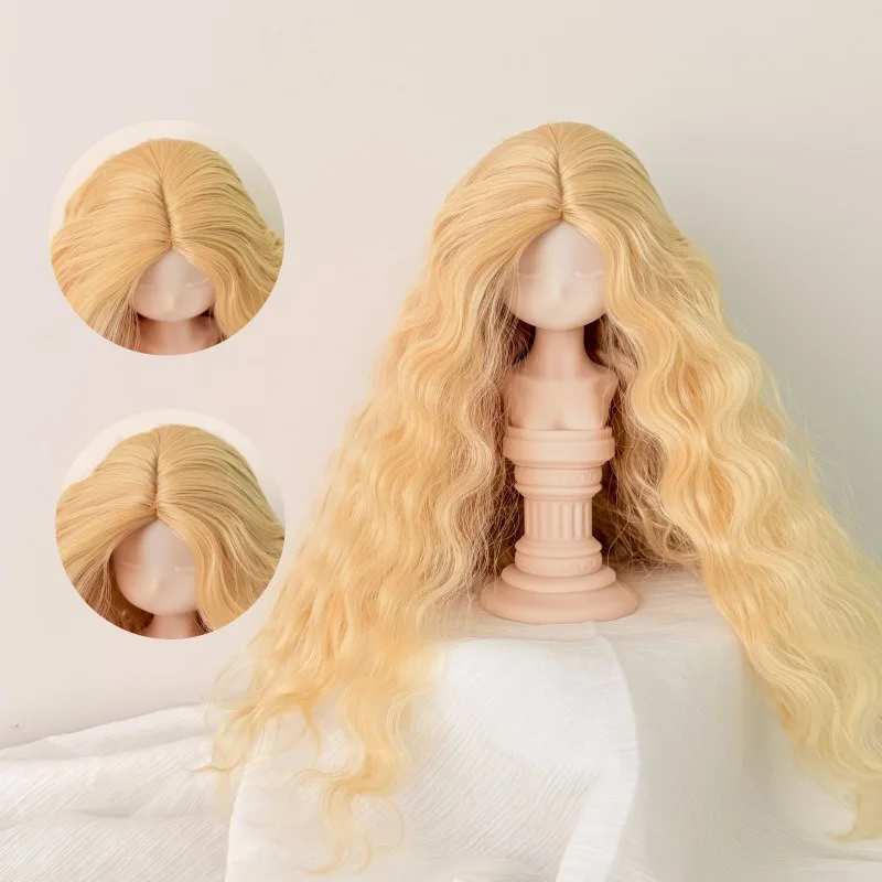 BJD Doll Wig 1/3, 1/4, 1/6 Mid Split Wool Roll Handmade Doll Dressing Wig Rough Long Roll Hair SD DIY Doll Wig Accessories