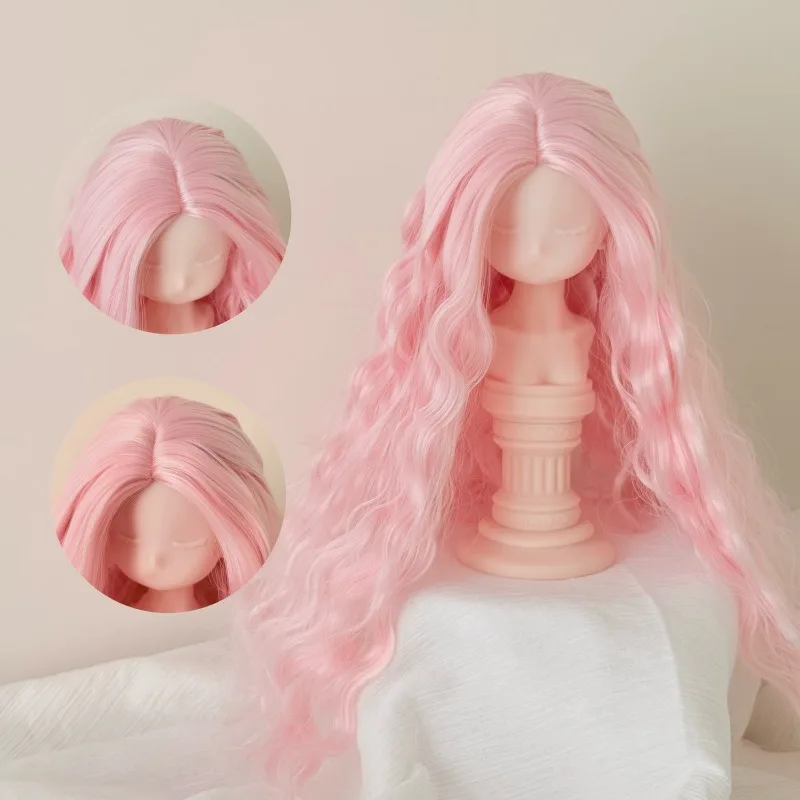 BJD Doll Wig 1/3, 1/4, 1/6 Mid Split Wool Roll Handmade Doll Dressing Wig Rough Long Roll Hair SD DIY Doll Wig Accessories