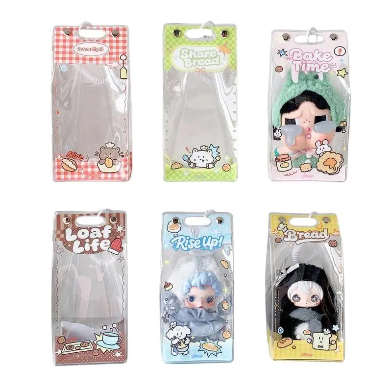 For 10cm 15cm Plush Dolls Storage Kawaii Clear PVC Doll Display Bag Cute Cartoon Prints Dust Proof Pouch Pendant