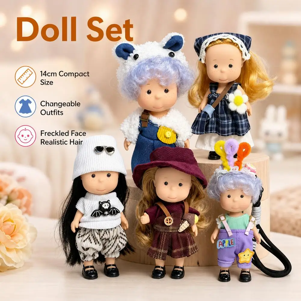 14cm Mia Spanish Sweet Potato Doll Set Cute Girl Toy Cross-Border Doll Collection Sweet Potato Dolls Multi Color Optional Set