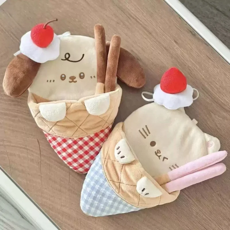 Cute 10cm Cotton Doll Accessories Cartoon Cat Dog Crepe Shaped Doll Bag Exquisite Plush Doll Outfit Diy Collectable Toy Gift