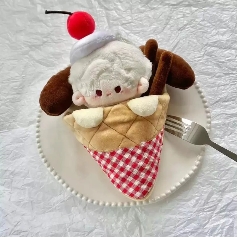 Cute 10cm Cotton Doll Accessories Cartoon Cat Dog Crepe Shaped Doll Bag Exquisite Plush Doll Outfit Diy Collectable Toy Gift