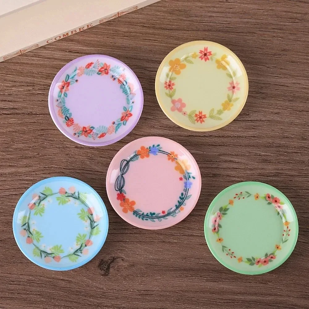 10Pcs 1:12 Scale Dollhouse Mini Country‑Style Floral Plate Model, Beautiful Decorative Dish Ornaments for Food Play Scene Layout