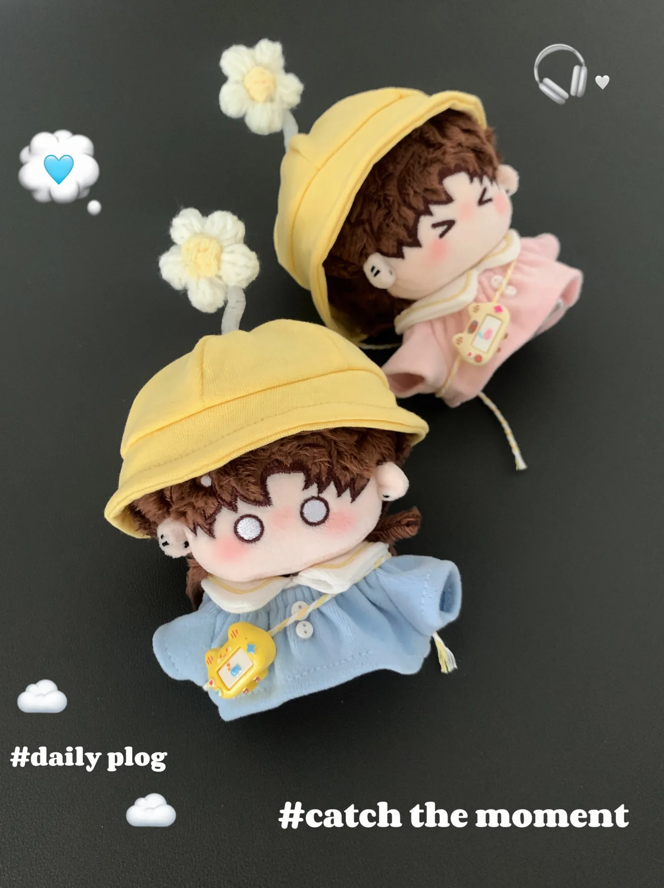 Generic Cotton Doll Clothes Set 10Cm 15Cm Plush Doll Outfit Flower Hat Uniform Suit For Stuffed Cotton Doll Accessories