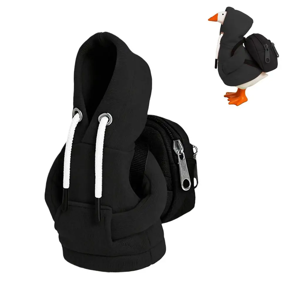 7 Inch Goose Clothes Outfits Hoodie Backpack Porch Duck Sweatshirt Tabletop Desktop Statues Lawn Garden Yard Decor Party Gifts