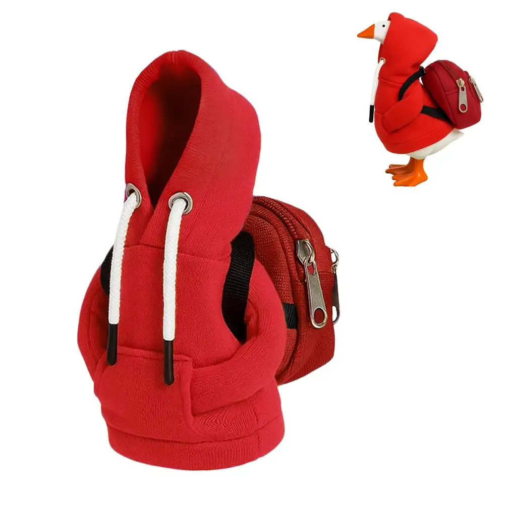 7 Inch Goose Clothes Outfits Hoodie Backpack Porch Duck Sweatshirt Tabletop Desktop Statues Lawn Garden Yard Decor Party Gifts