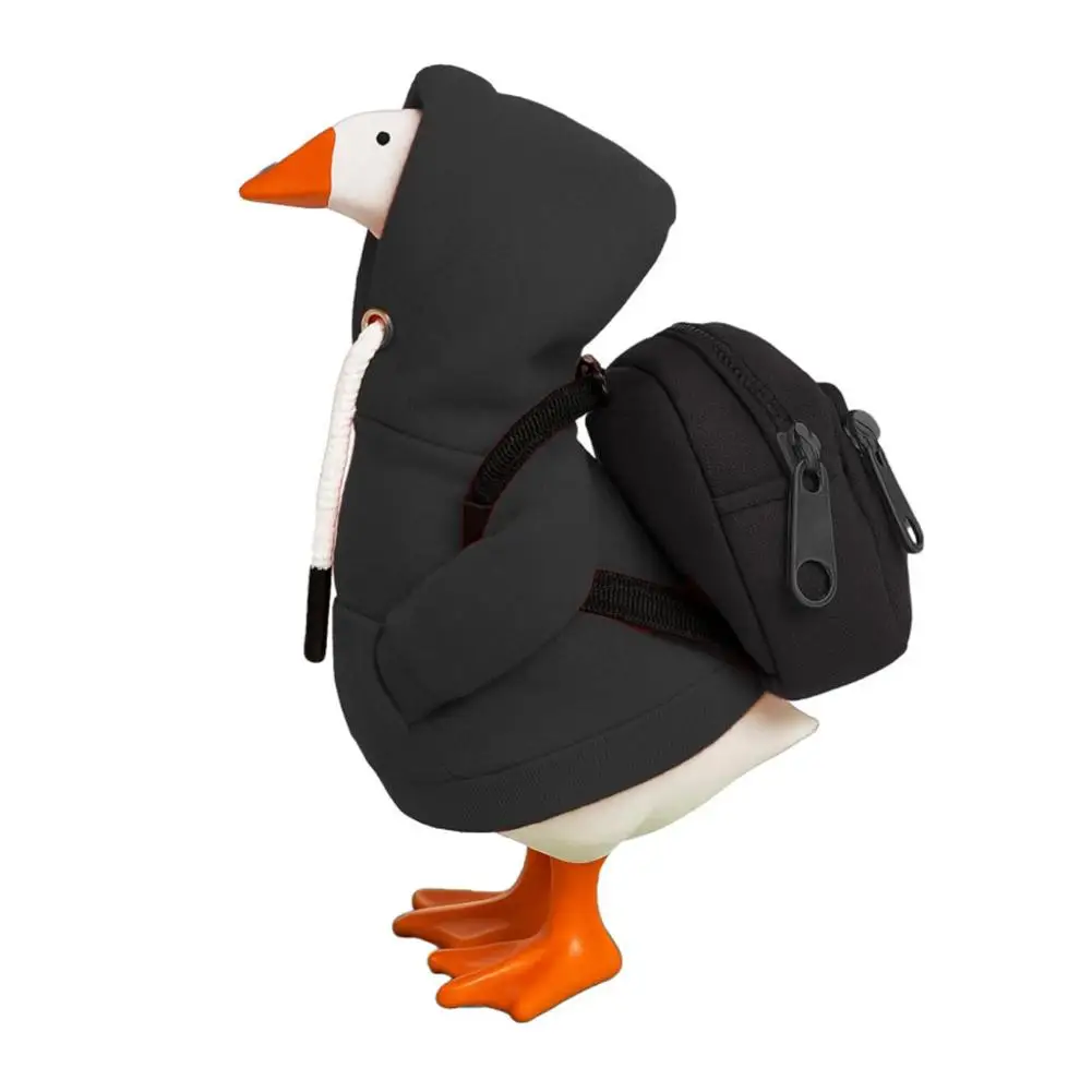 7 Inch Goose Clothes Outfits Hoodie Backpack Porch Duck Sweatshirt Tabletop Desktop Statues Lawn Garden Yard Decor Party Gifts