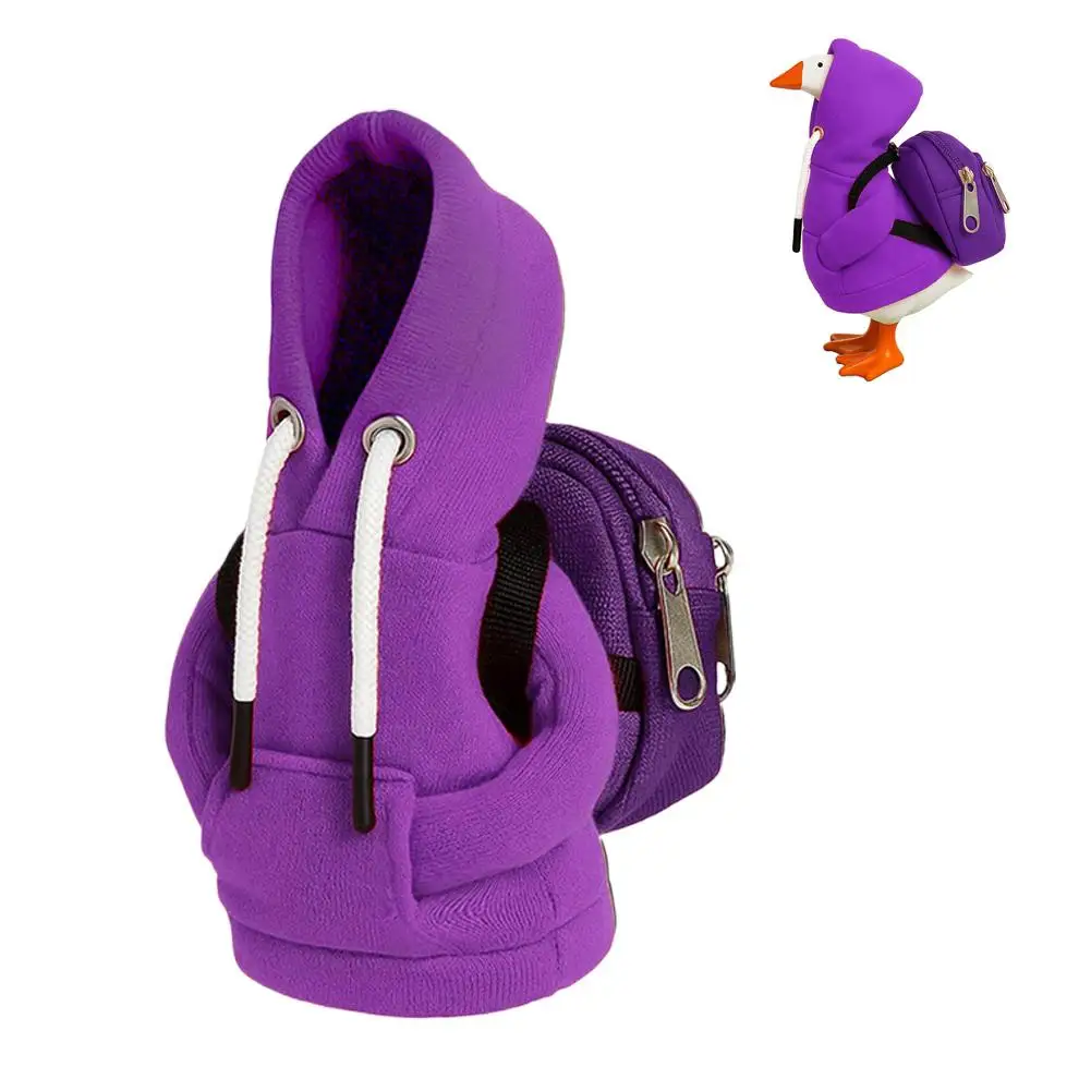7 Inch Goose Clothes Outfits Hoodie Backpack Porch Duck Sweatshirt Tabletop Desktop Statues Lawn Garden Yard Decor Party Gifts