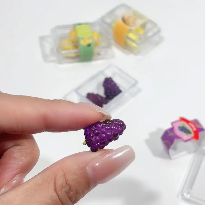1 Set1/6 Scale Dollhouse Miniature FoodSupermarket Vegetable&Fruit Set withClear Display Box Doll Accessories Toy for Collectors