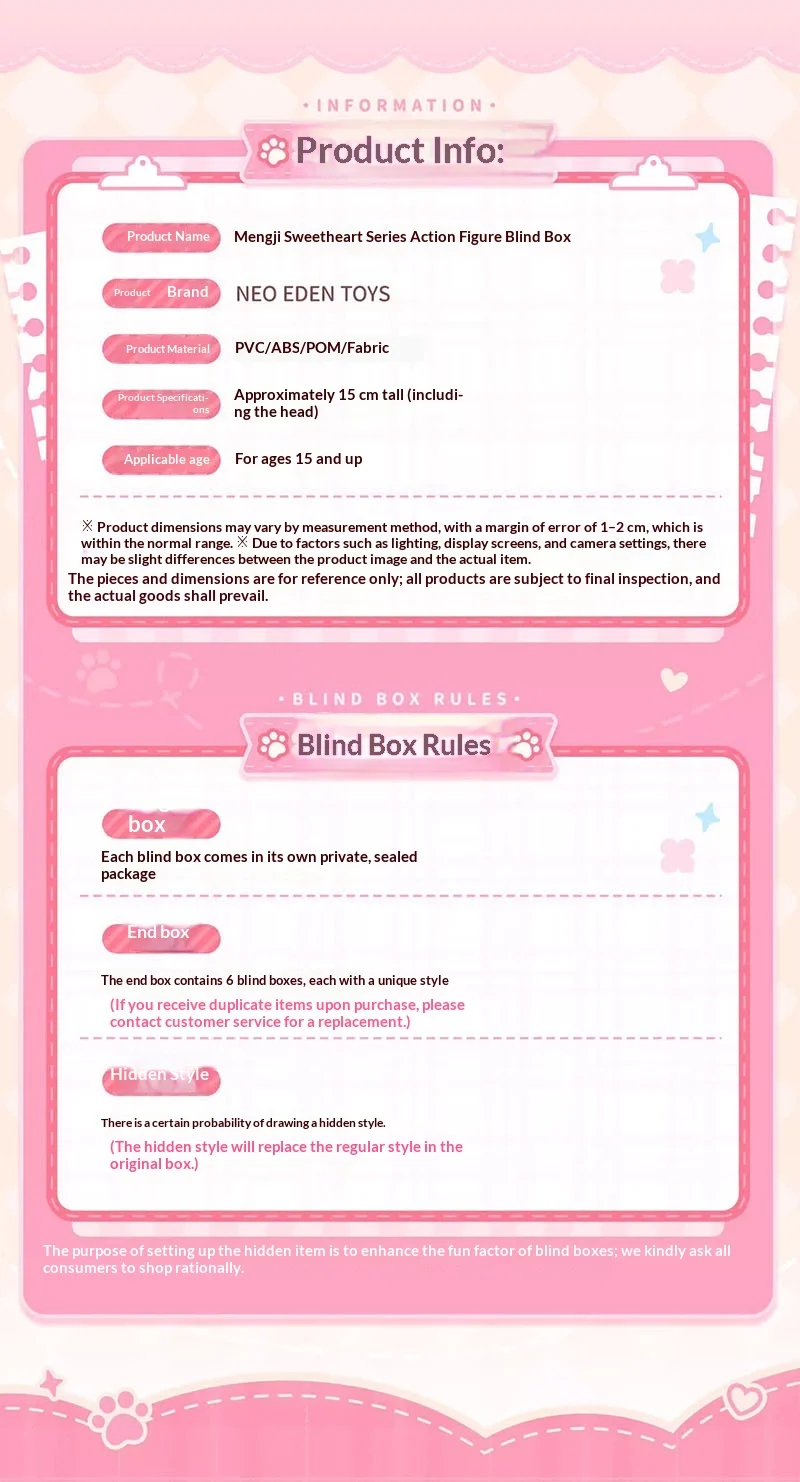 Hot New Neo Eden Toys Mia Sweety 1/12 BJD Blind Box Mystery Box Cute Action Anime Figure Kawaii Model For Festival Gift