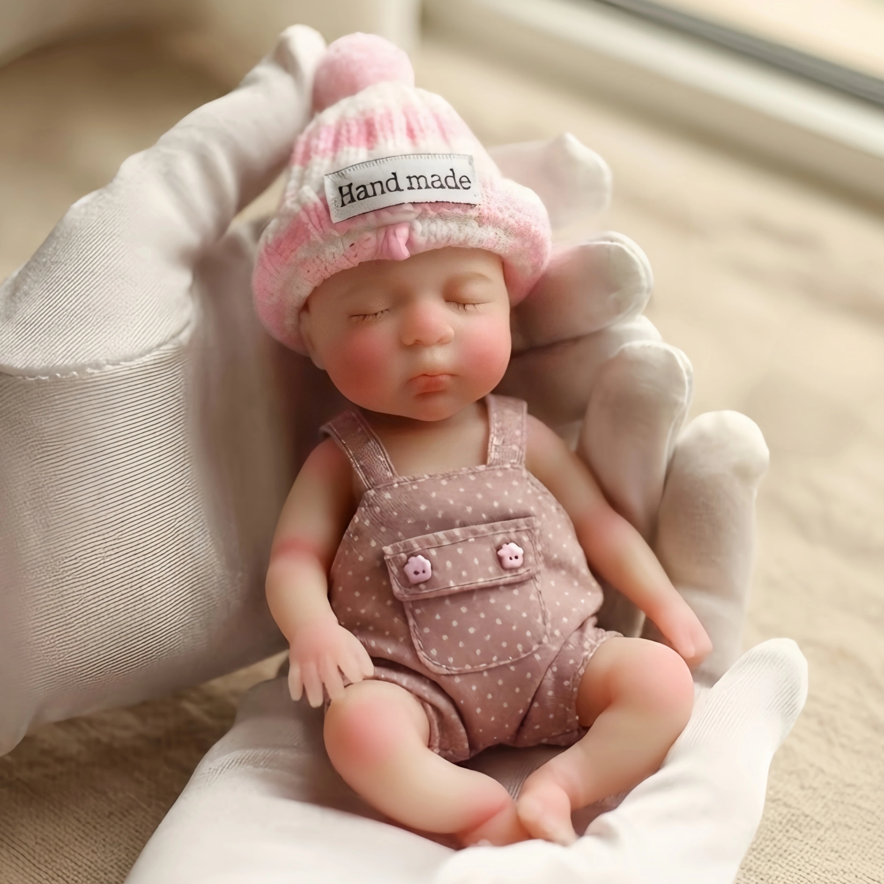 6 Inch/15 cm Cleanable Mini Full Silicone Reborn Doll Luna, Hand Painted Skin, Silky Lifelike Texture, Bebe Reborn De Silicona