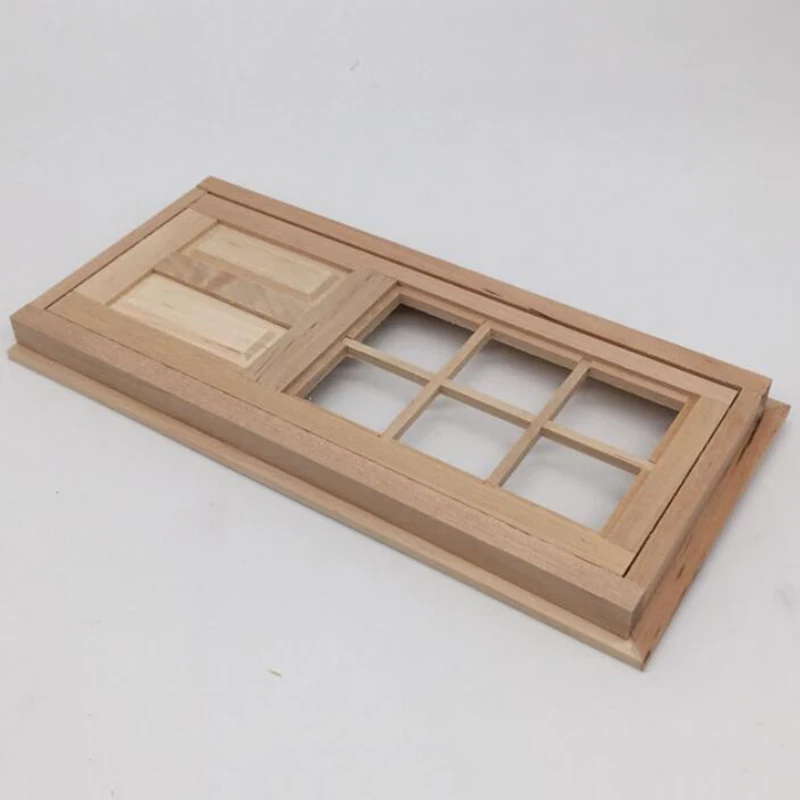 1/12 Dollhouse Miniature Wood Door Unpainted DIY Accessories Model Toys