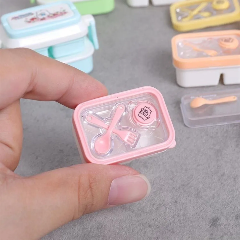 1:6 Doll House Dccessories Dollhouse Lunch Box Set Kitchen Props Cartoon Simulated Dinner Box Miniature Bento Box Model