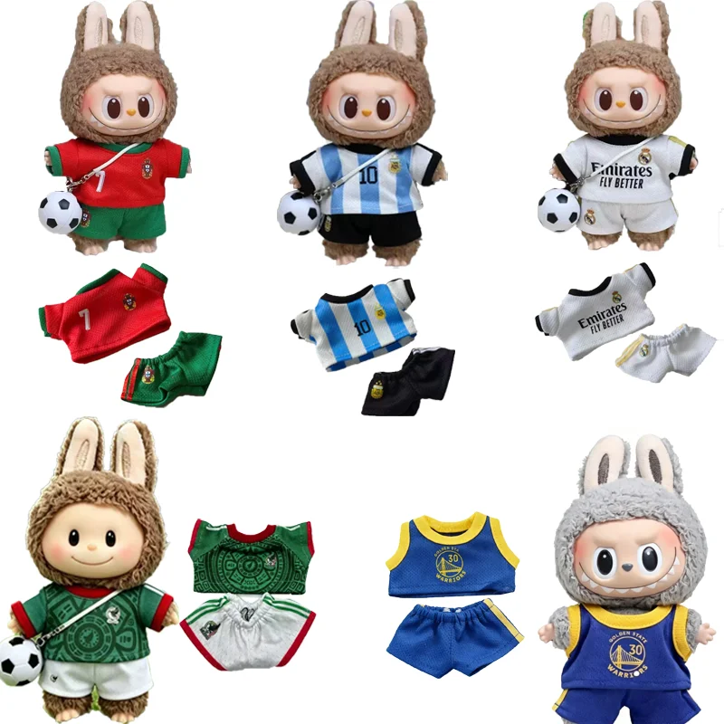 Cute For Labuibu Clothes 15 17cm First Second Generation The Third Generation For Labubu Basketball Football Clothes Cute Doll