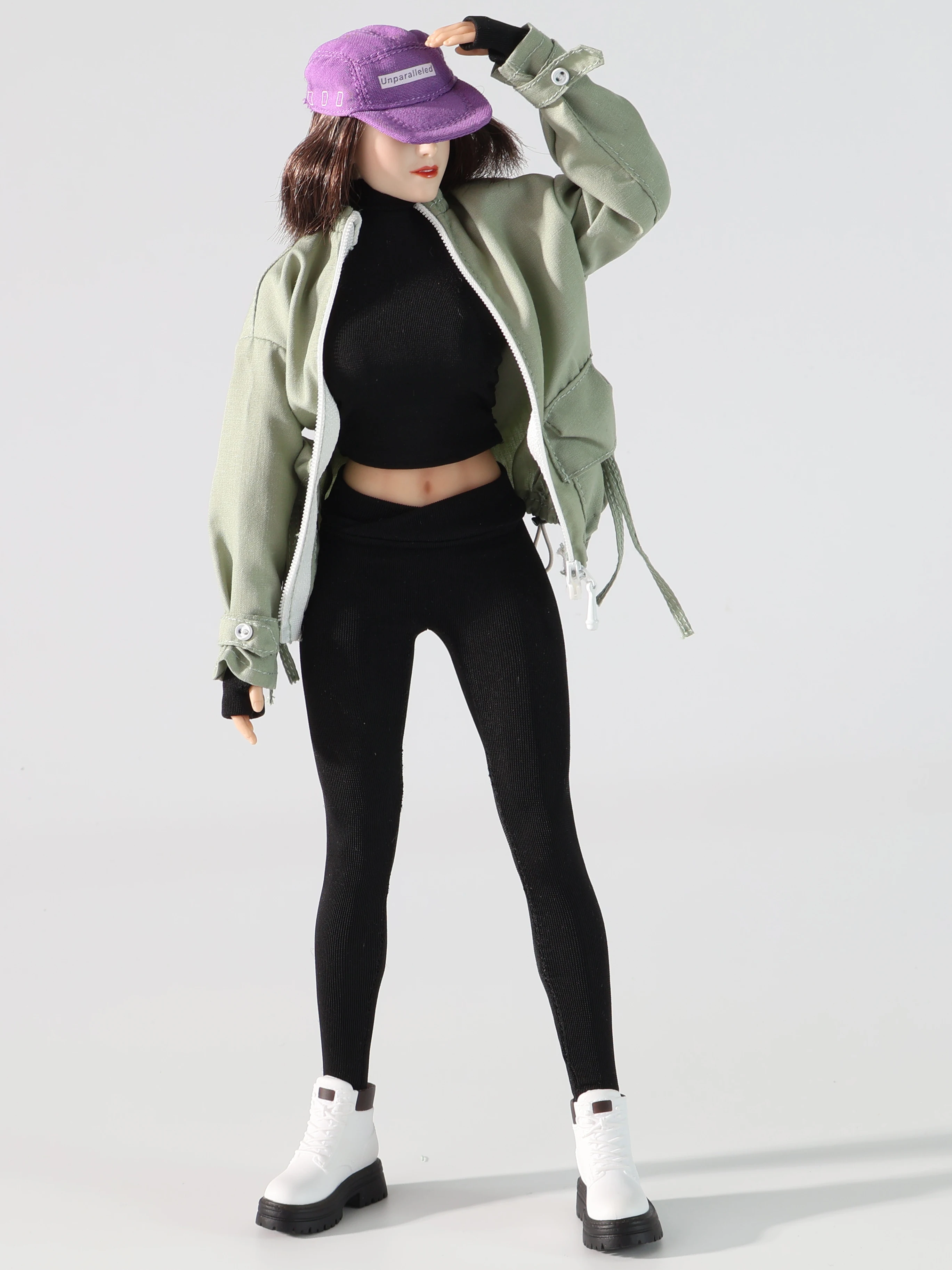 1/6 Scale Female Yoga Wear Set Hooded Jacket Clothes Outfit, Doll Clothing Accessory for 12 Inch Female Action Figure Bodies Par