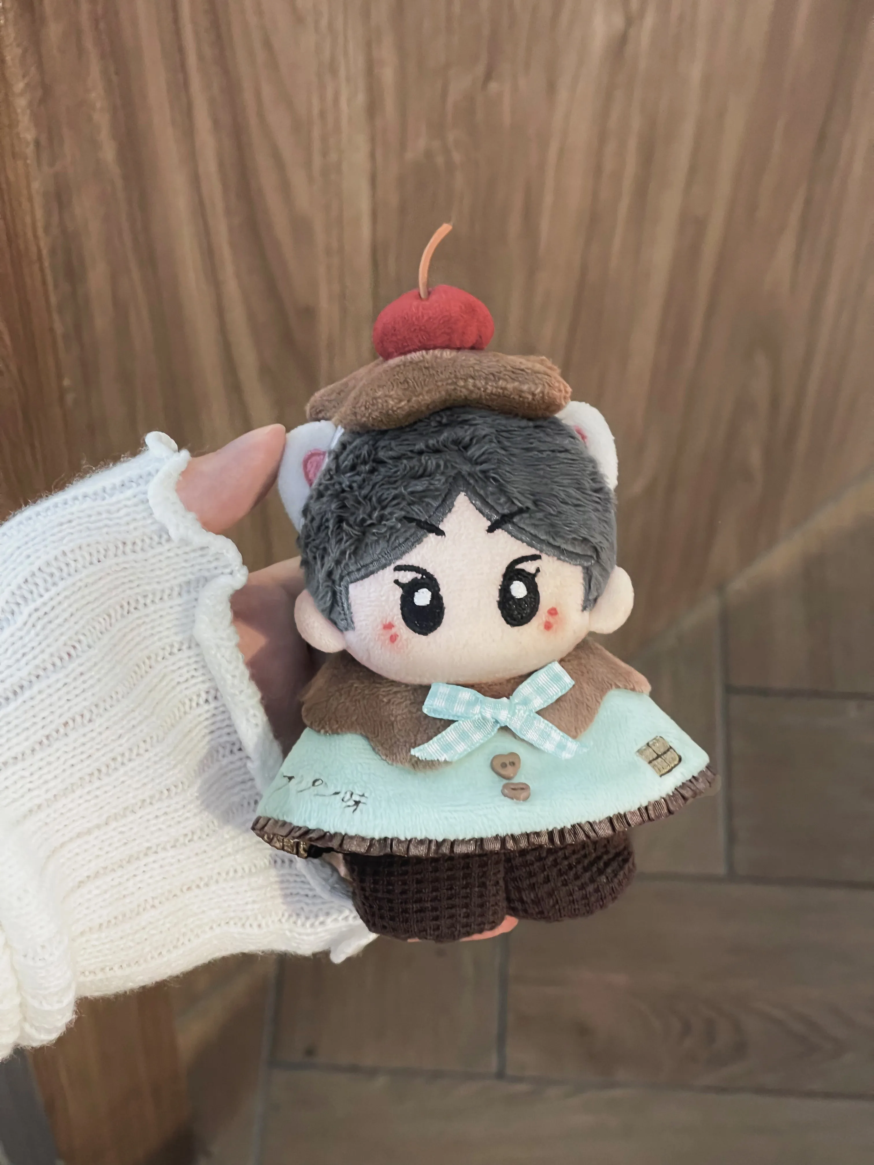 10cm Doll Cloak Cape Outfit Cute Hooded Clothes For Pudding Nunu Sea‑star Body Cotton Plush Doll Costume Accessories