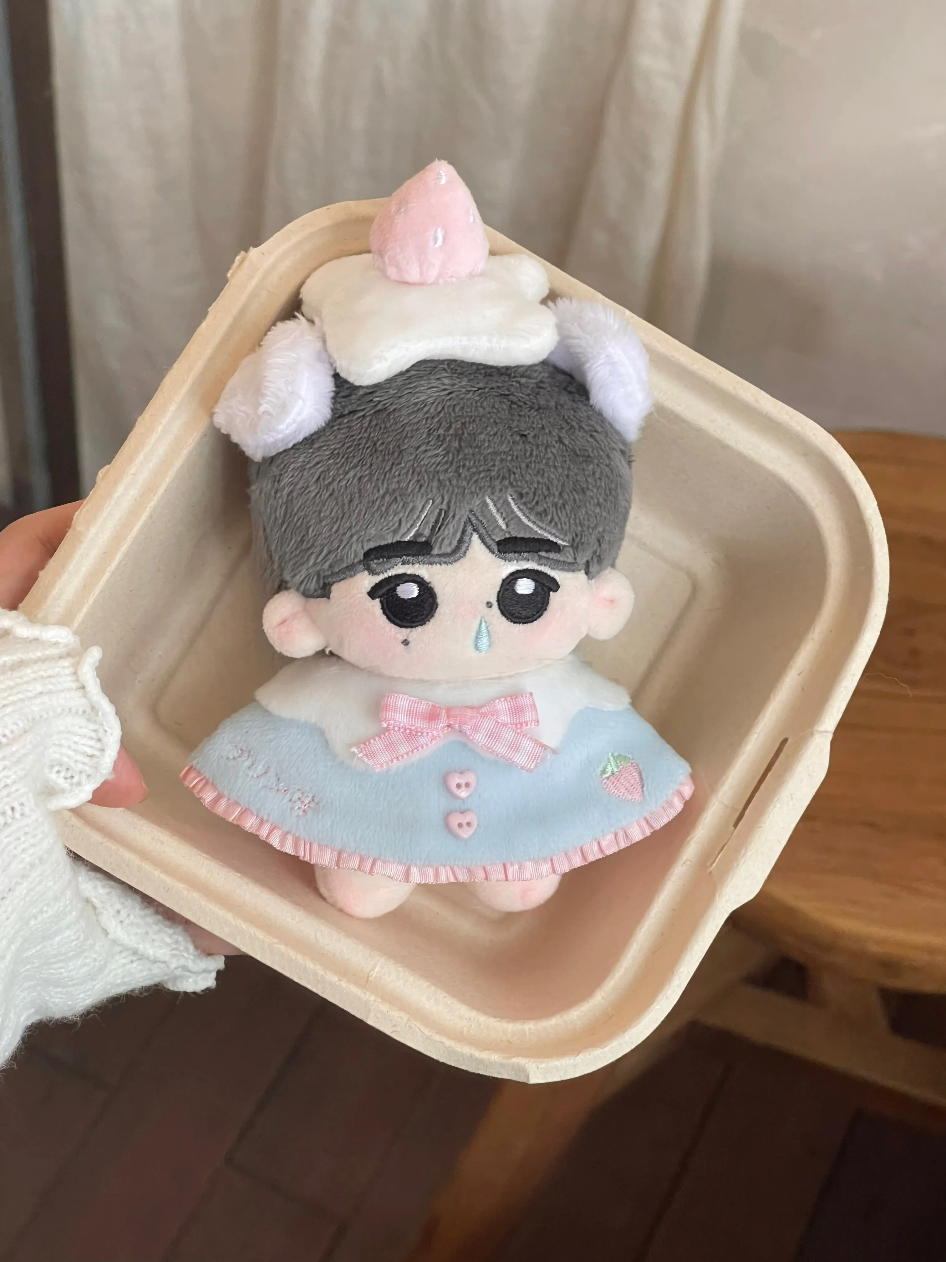 10cm Doll Cloak Cape Outfit Cute Hooded Clothes For Pudding Nunu Sea‑star Body Cotton Plush Doll Costume Accessories
