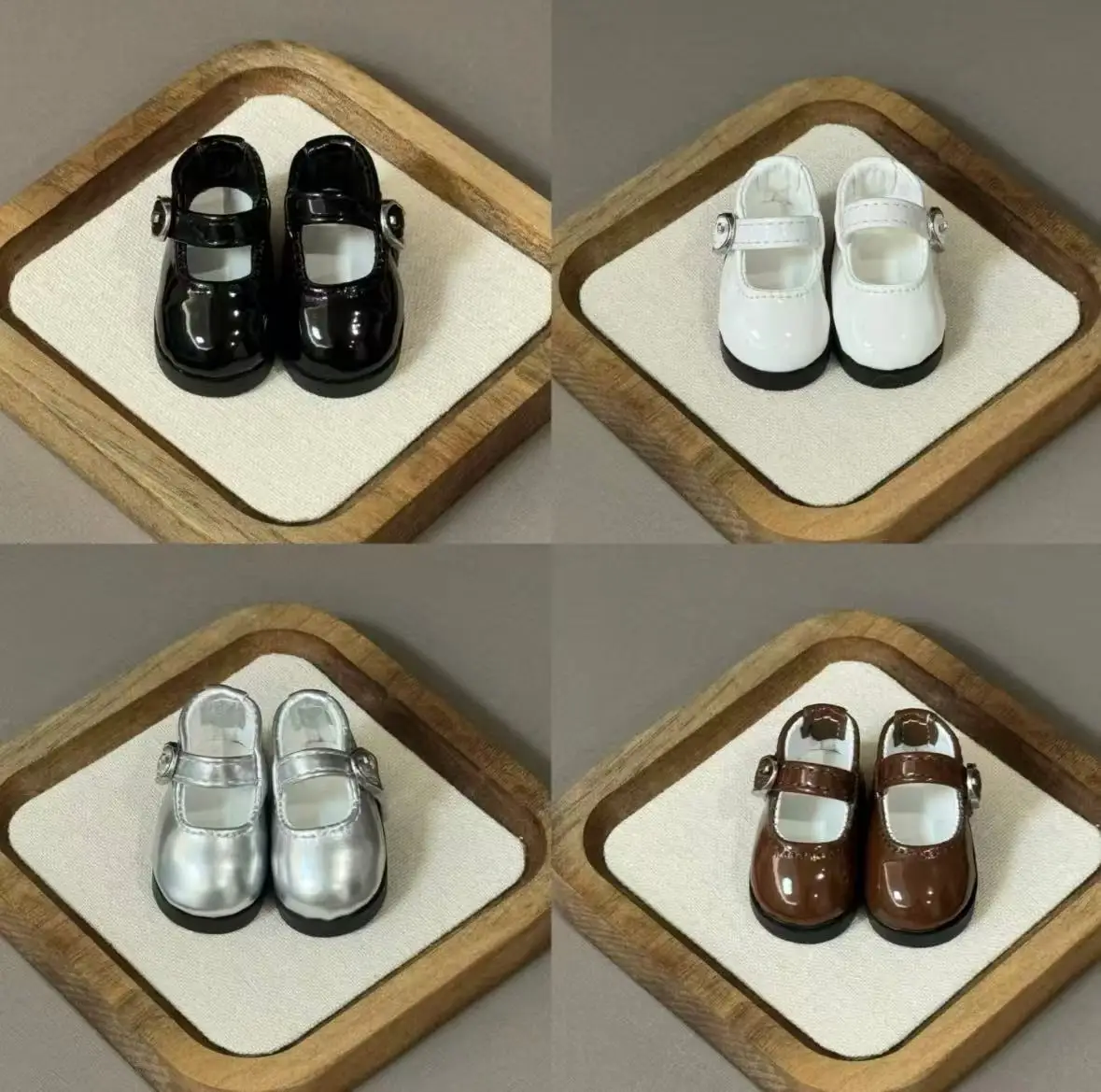 Mini PU Leather Shoes Fit ZSIGA Figure 20cm Cotton Doll 1/6 BJD Doll Formal Shoes Mini Doll Footwear Dress Up  Accessories