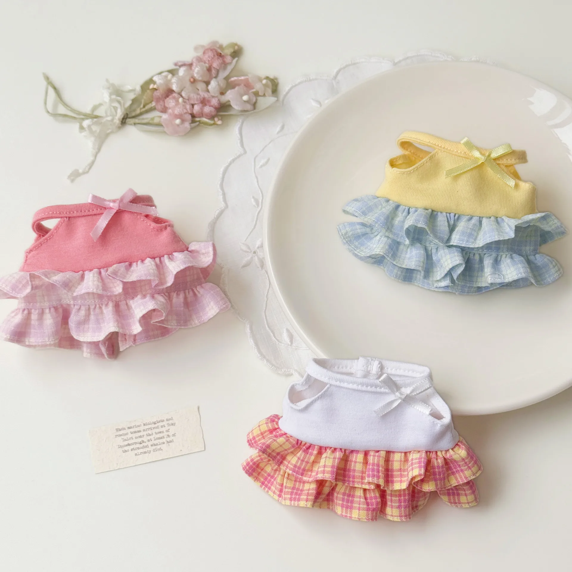 Original 10cm Trendy Doll Outfits for Crybaby Labubu Doll Dresses Cute Mini Doll Dress Up Replacement Clothes