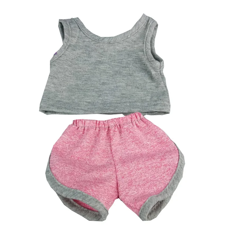 17 Inch Baby Doll Boy Outfit Green T-shirt Overalls for 43cm 18 Inch Doll Clothes Rompers